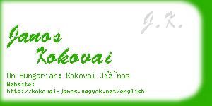 janos kokovai business card